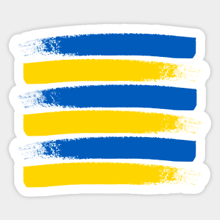 Blue and Yellow Paint Streaks - Ukraine Flag - Abstract Ukrainian Flag Colors 6 Sticker